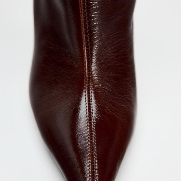 ZARA THIN HEEL LEATHER BOOTS - Picture 4 of 7